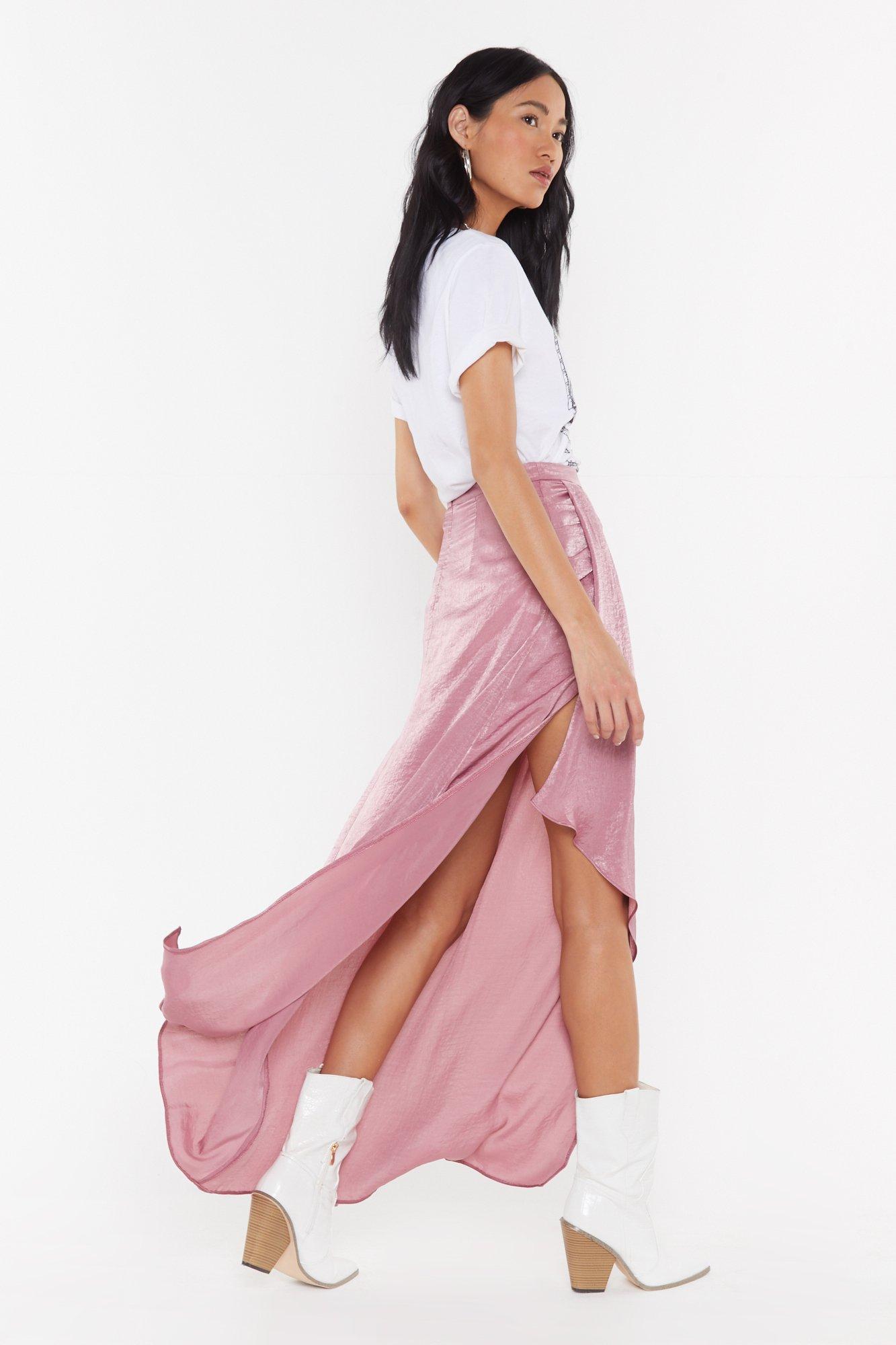 Draped wrap hotsell maxi skirt